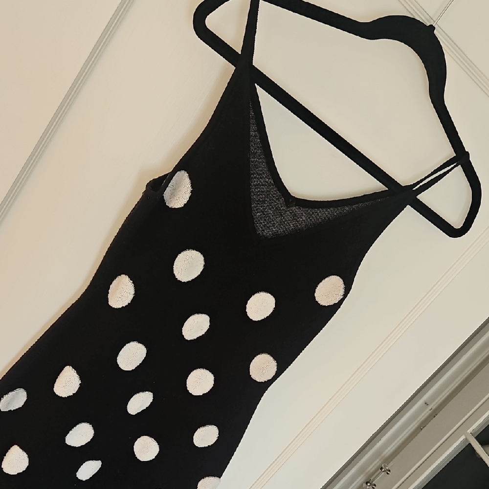 Cider Black Maxi Dress with White Polka Dots
